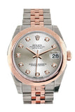 Rolex Datejust 31 Silver Diamond Dial 18K Rose Gold Two Tone Jubilee Ladies Watch 178241 / None