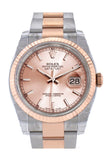 Rolex Datejust 36 Pink Dial Fluted Steel and 18k Rose Gold Oyster Watch 116231