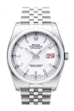 Rolex Datejust 36 White Dial Stainless Steel Jubilee Bracelet Men's Watch 116200
