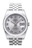 Rolex Datejust 36 Rhodium Dial Stainless Steel Jubilee Automatic Mens Watch 116200 / None