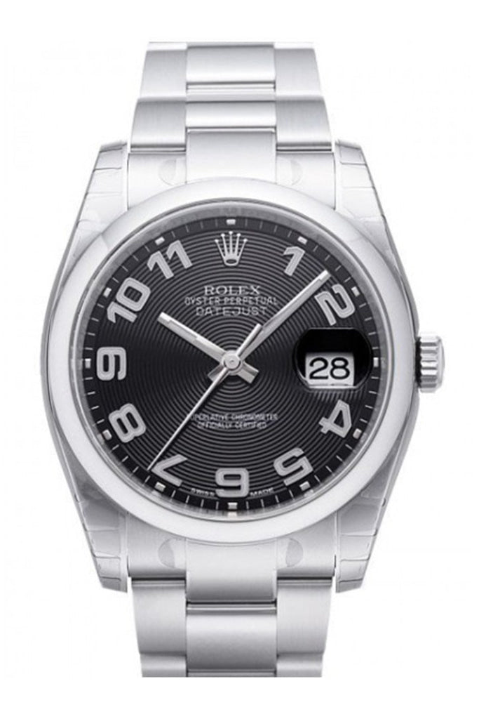 ROLEX 116200 Datejust 36 Black Concentric Mens Watch WatchGuyNYC