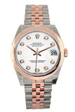 Rolex Datejust 31 White Diamond Dial 18K Rose Gold Two Tone Jubilee Ladies Watch 178241
