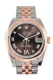 Rolex Datejust 31 Chocolate Roman Large Vi Set With Diamond Dial 18K Rose Gold Two Tone Jubilee