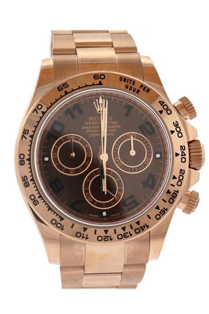 Rolex Cosmograph Daytona Chocolate Dial 18K Everose Gold Oyster Automatic Mens Watch 116505