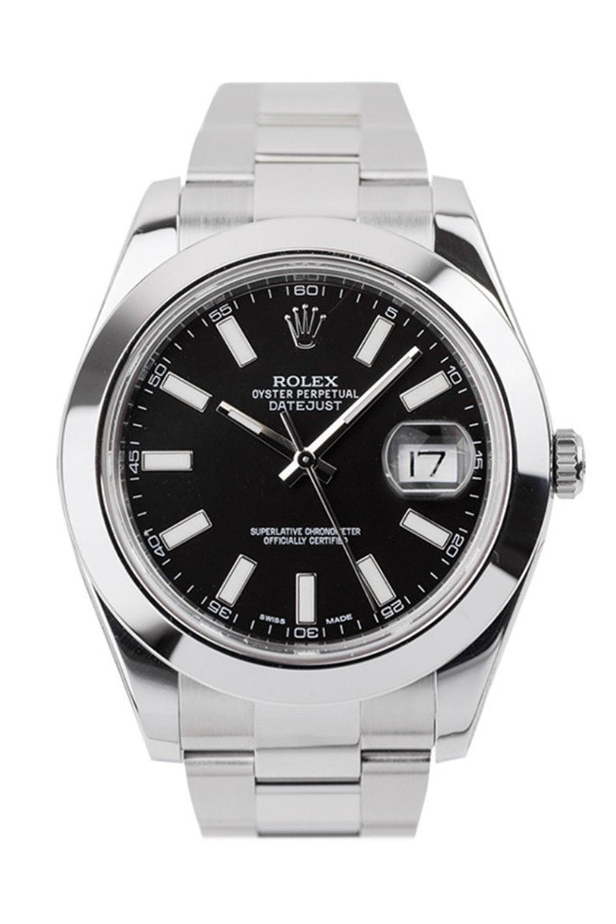 Rolex Datejust Ii Black Dial Stainless Steel Oyster Automatic Mens Watch 116300