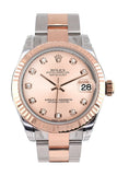 Rolex Datejust 31 Pink Diamond Dial Fluted Bezel 18K Rose Gold Two Tone Ladies Watch 178271 / None