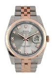 Rolex Datejust 36 Steel Roman Dial Fluted Steel and 18k Rose Gold Jubilee Watch 116231