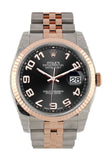 Rolex Datejust 36 Black Concentric Dial Fluted Steel And 18K Rose Gold Jubilee Watch 116231
