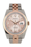 Rolex Datejust 36 Pink Jubilee design set with diamonds Dial Fluted Steel and 18k Rose Gold Jubilee Watch 116231