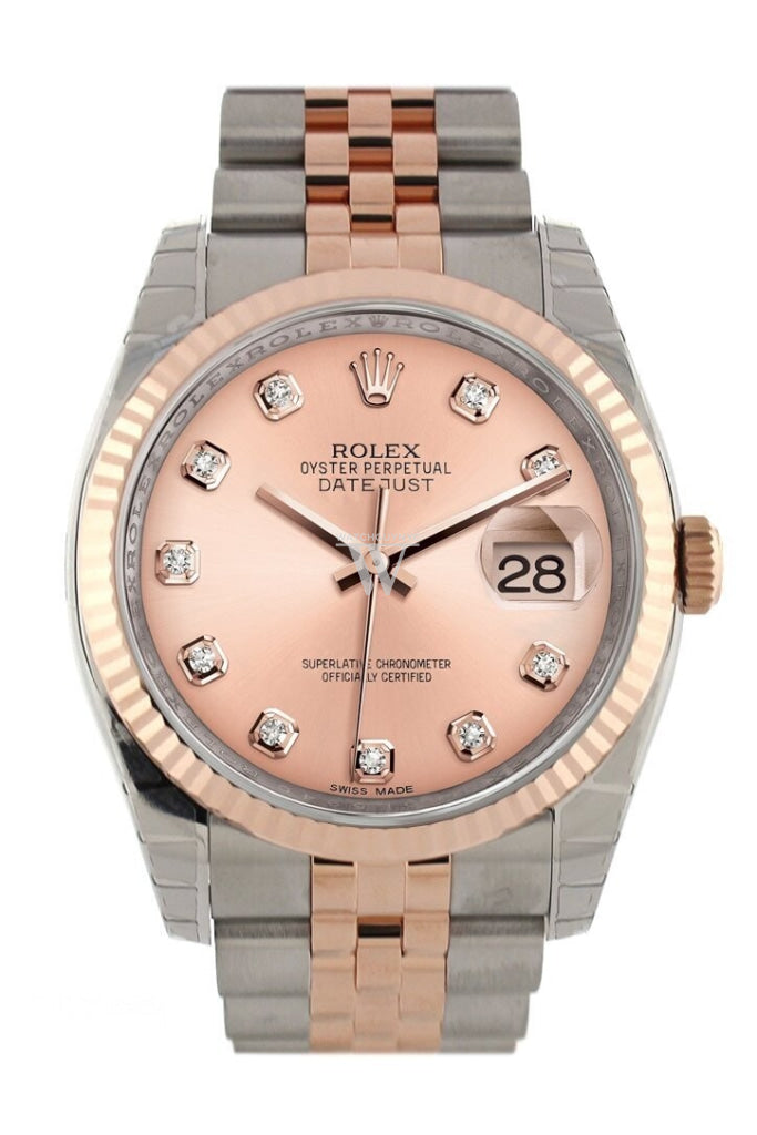 Rolex 116231 Datejust 36 Pink Diamond Dial Rose Gold| WatchGuyNYC