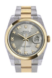 Rolex Datejust 36 Steel Roman 18k Gold Two Tone Oyster Watch 116203