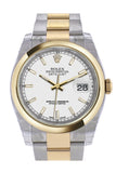 Rolex Datejust 36 White Dial 18K Gold Two Tone Oyster Watch 116203