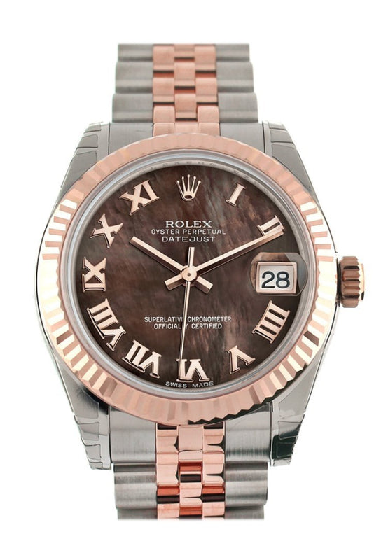 Rolex 178271 Datejust 31 Black Pearl Roman Dial Fluted Jubilee