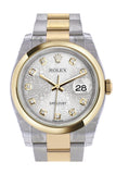 Rolex Datejust 36 Silver Jubilee Diamond Dial 18K Gold Two Tone Oyster Watch 116203