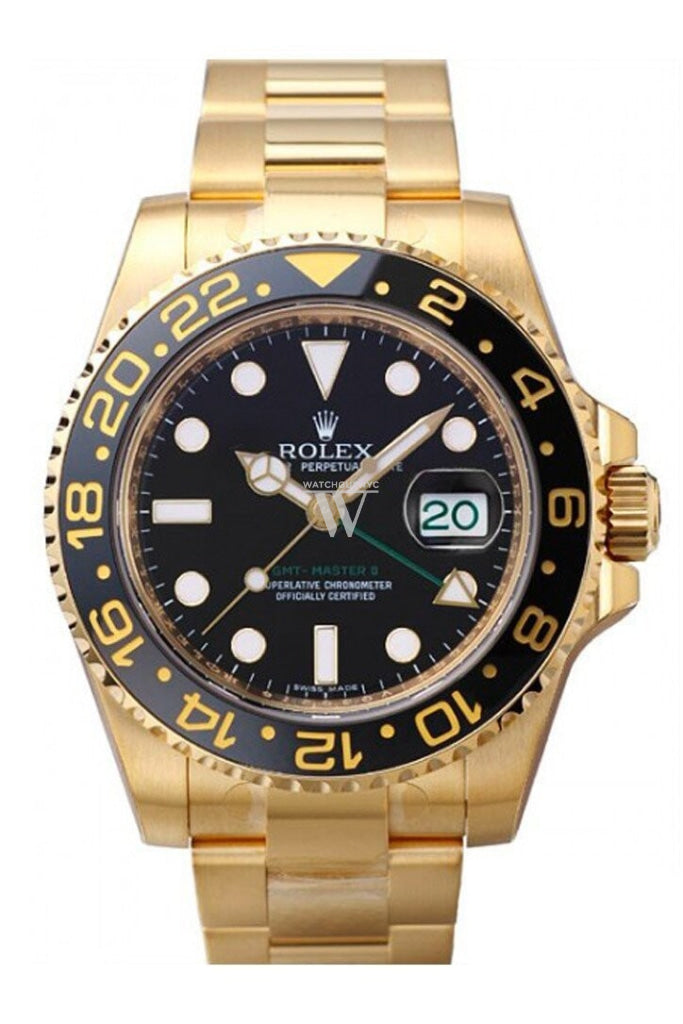 Med venlig hilsen rigtig meget Minister ROLEX 116718 GMT-Master II Black Dial 18k Gold Mens Watch| WatchGuyNYC