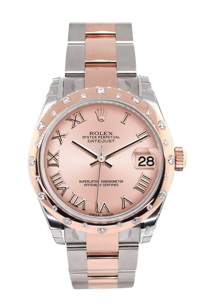 Rolex 178341 Datejust 31 Pink Roman Dial Diamond Bezel Ladies