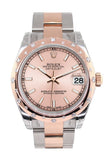 Rolex Datejust 31 Pink Dial Diamond Bezel 18K Rose Gold Two Tone Ladies Watch 178341 / None