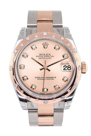 Rolex Datejust 31 Pink Diamond Dial Bezel 18K Rose Gold Two Tone Ladies Watch 178341 / None