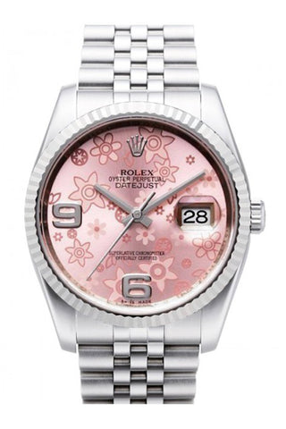 Rolex pink floral dial best sale