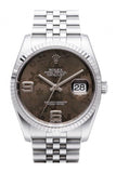 Rolex Datejust 36 Bronze Floral Dial 18K White Gold Fluted Bezel Stainless Steel Jubilee Watch