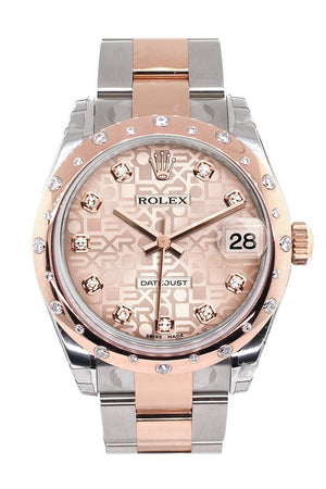 Rolex Datejust 31 Pink Jubilee Diamond Dial Bezel 18K Rose Gold Two Tone Ladies Watch 178341 / None