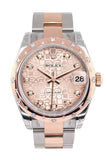 Rolex Datejust 31 Pink Jubilee Diamond Dial Diamond Bezel 18K Rose Gold Two Tone Ladies Watch 178341