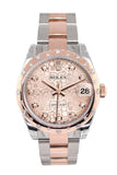 Rolex Datejust 31 Pink Jubilee Diamond Dial Bezel 18K Rose Gold Two Tone Ladies Watch 178341