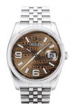 Rolex Datejust 36 Bronze Waves Oyster Dial 18K White Gold Fluted Bezel Stainless Steel Jubilee Watch