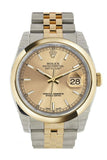 Rolex Datejust 36 Champagne Dial 18k Gold Two Tone Jubilee Watch 116203