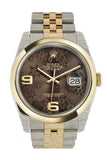 Rolex Datejust 36 Bronze floral motif Dial 18k Gold Two Tone Jubilee Watch 116203