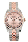 Rolex Datejust 31 Pink Roman Dial Dome Set With Diamond Bezel Ladies Watch 178341