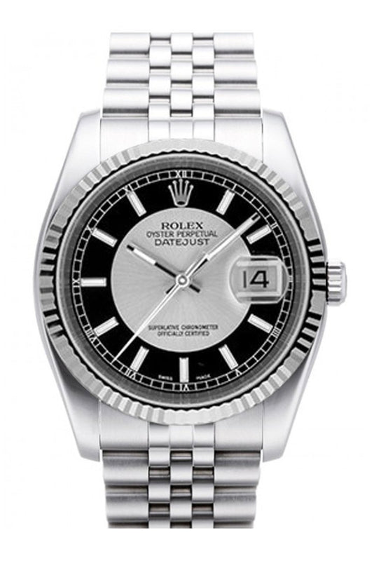 Silver black clearance rolex