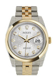 Rolex Datejust 36 Silver Jubilee Diamond Dial 18K Gold Two Tone Watch 116203