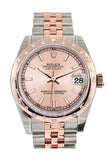 Rolex Datejust 31 Pink Dial Diamond Bezel 18K Rose Gold Two Tone Jubilee Ladies Watch 178341