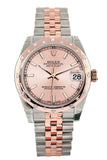 Rolex Datejust 31 Pink Dial Diamond Bezel 18K Rose Gold Two Tone Jubilee Ladies Watch 178341