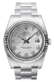 Rolex Datejust 36 Silver Concentric Dial 18k White Gold Fluted Bezel Stainless Steel Oyster Watch 116234