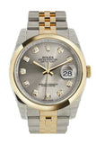 Rolex Datejust 36 Steel Diamond Dial 18K Gold Two Tone Jubilee Watch 116203