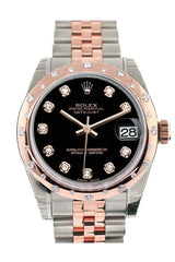 Rolex 178341 Datejust 31 Black Diamond Dial Diamond Bezel Jubilee