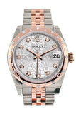 Rolex Datejust 31 Silver Jubilee Diamond Dial Diamond Bezel 18K Rose Gold Two Tone Jubilee Ladies Watch 178341