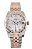 Rolex Datejust 31 Silver Jubilee Diamond Dial Bezel 18K Rose Gold Two Tone Ladies Watch 178341