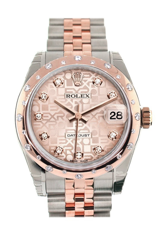 Rolex 178341 Datejust 31 Pink Jubilee Diamond Dial Diamond Bezel