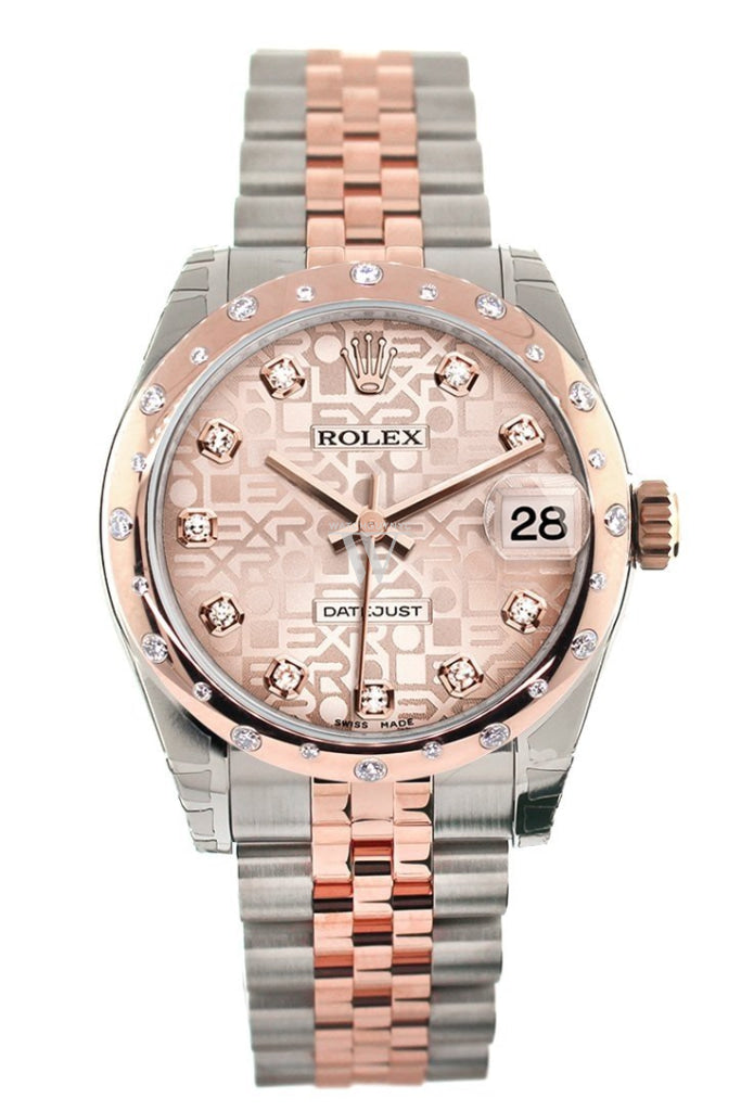 Rolex 178341 Datejust 31 Pink Jubilee Diamond Dial Diamond Bezel Jubilee Ladies WatchGuyNYC