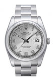 Rolex Datejust 36 Silver Concentric Dial Stainless Steel Oyster Mens Watch 116200 / None