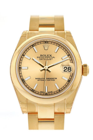 Rolex Datejust 31 Champagne Dial 18K Yellow Gold Ladies Watch 178248 / None