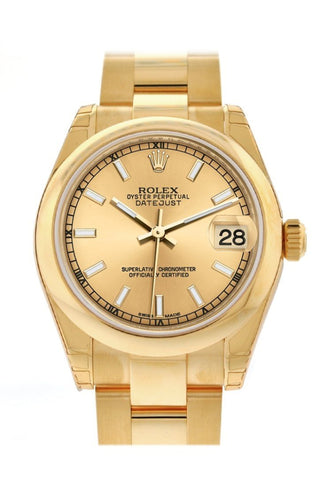Rolex Datejust 31 Champagne Dial 18K Yellow Gold Ladies Watch 178248 / None