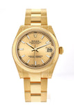 Rolex Datejust 31 Champagne Dial 18K Yellow Gold Ladies Watch 178248