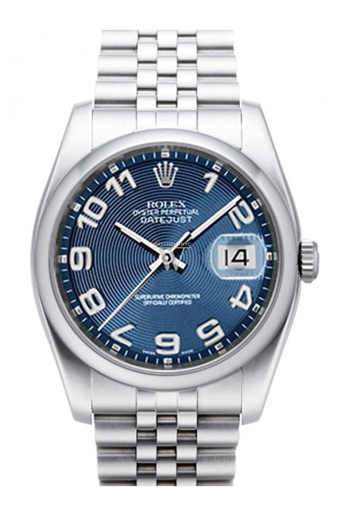 ROLEX 116200 Datejust 36 Blue Concentric Dial Jubilee WatchGuyNYC New York