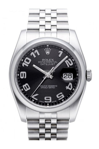 Rolex Datejust 36 Black Sunbeam Dial Stainless Steel Jubilee Men's Watch  116200 Pre-owned