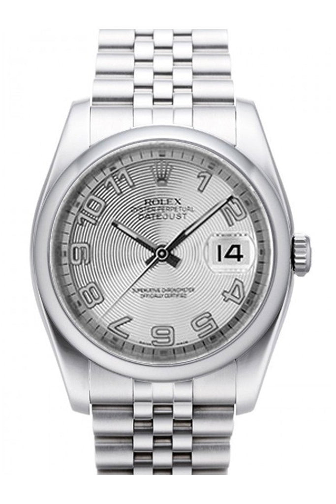 Rolex Datejust 36 Silver Concentric Dial Stainless Steel Jubilee Mens Watch 116200 / None