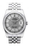 Rolex Datejust 36 Steel Silver Dial Stainless Jubilee Mens Watch 116200 / None